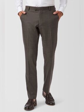 Men's Dress Pants in Dark Brown - Classic Tailored Fit